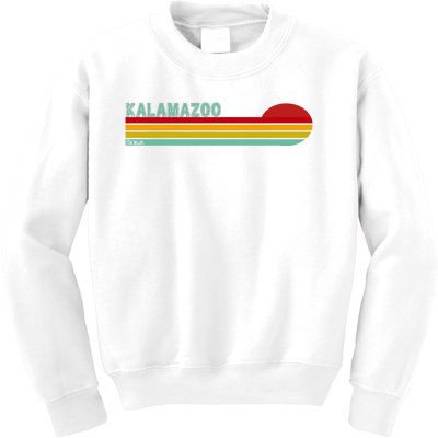 Kalamazoo Michigan Retro Kids Sweatshirt