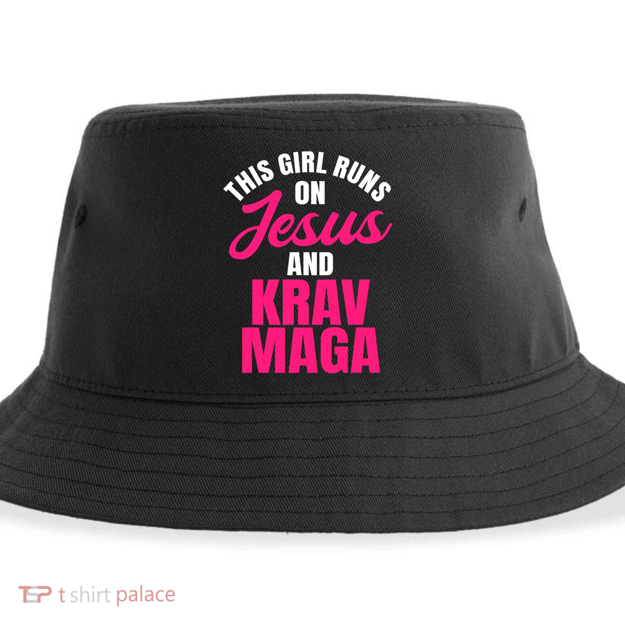 Krav Maga Run On Jesus MMA Self Defense Contact Combat Sustainable Bucket Hat