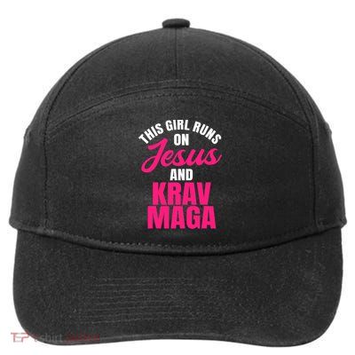 Krav Maga Run On Jesus MMA Self Defense Contact Combat 7-Panel Snapback Hat
