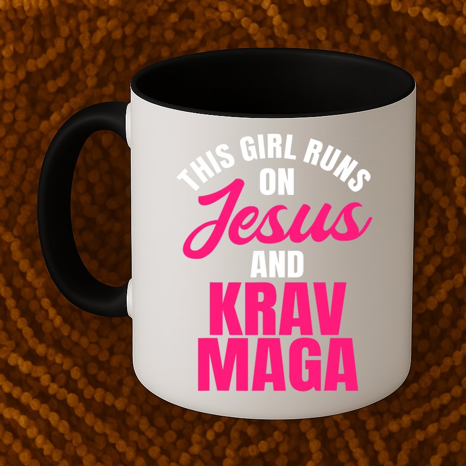 Krav Maga Run On Jesus MMA Self Defense Contact Combat Mug