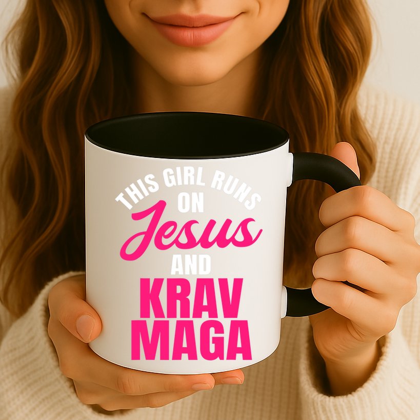 Krav Maga Run On Jesus MMA Self Defense Contact Combat Mug