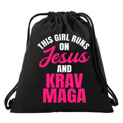 Krav Maga Run On Jesus MMA Self Defense Contact Combat Drawstring Bag