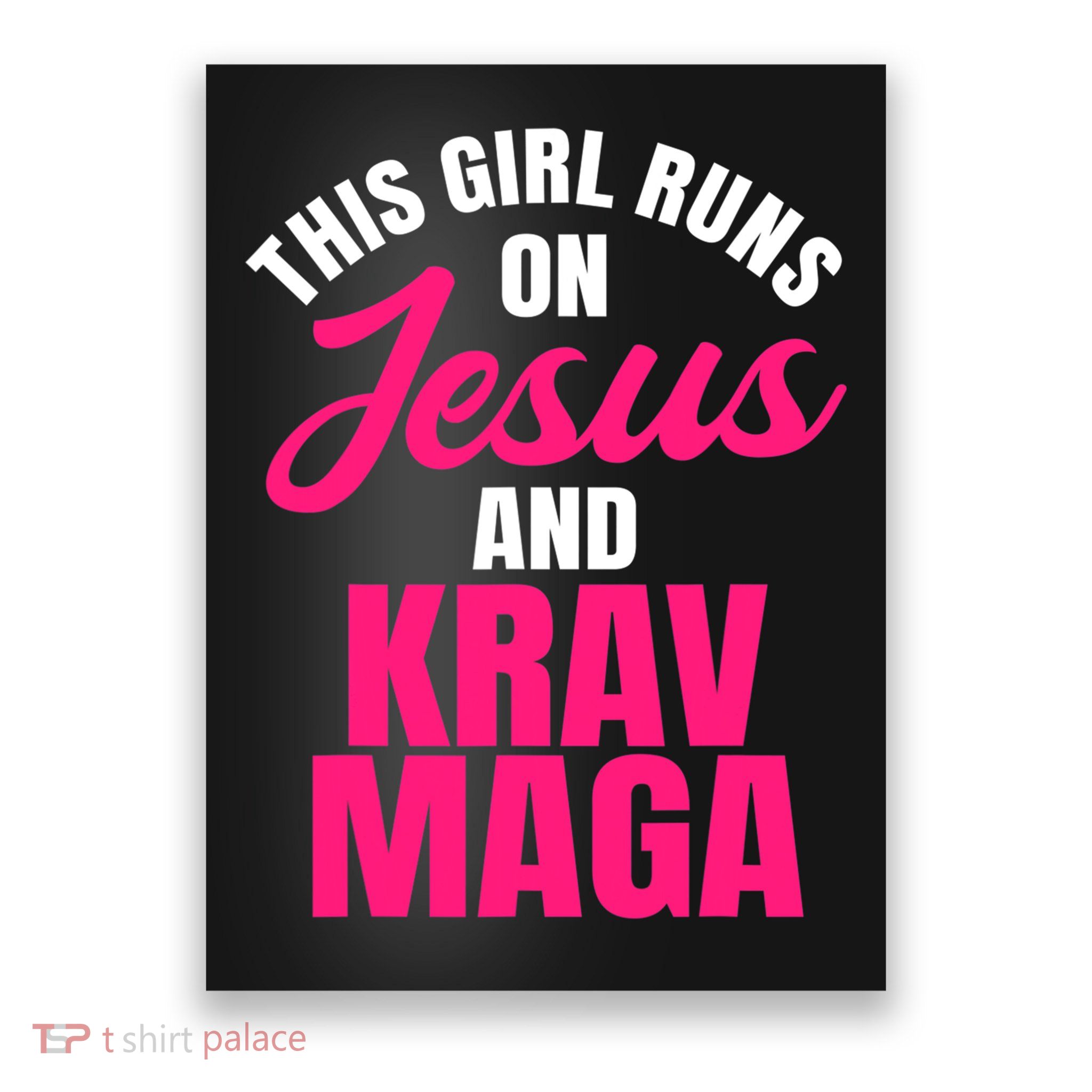 Krav Maga Run On Jesus MMA Self Defense Contact Combat Poster