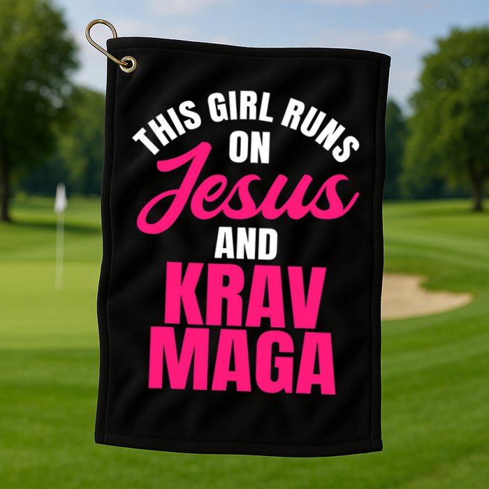 Krav Maga Run On Jesus MMA Self Defense Contact Combat Golf Towel