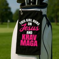 Krav Maga Run On Jesus MMA Self Defense Contact Combat Golf Towel