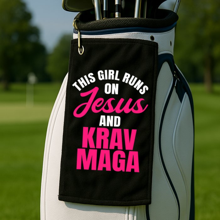 Krav Maga Run On Jesus MMA Self Defense Contact Combat Golf Towel
