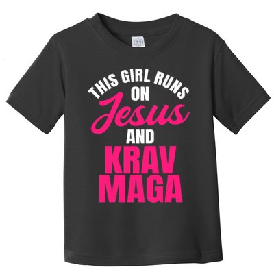 Krav Maga Run On Jesus MMA Self Defense Contact Combat Toddler T-Shirt