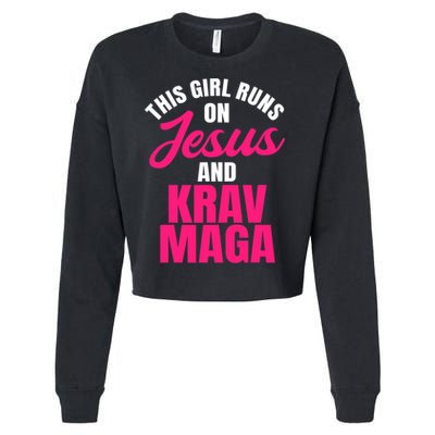 Krav Maga Run On Jesus MMA Self Defense Contact Combat Cropped Pullover Crew