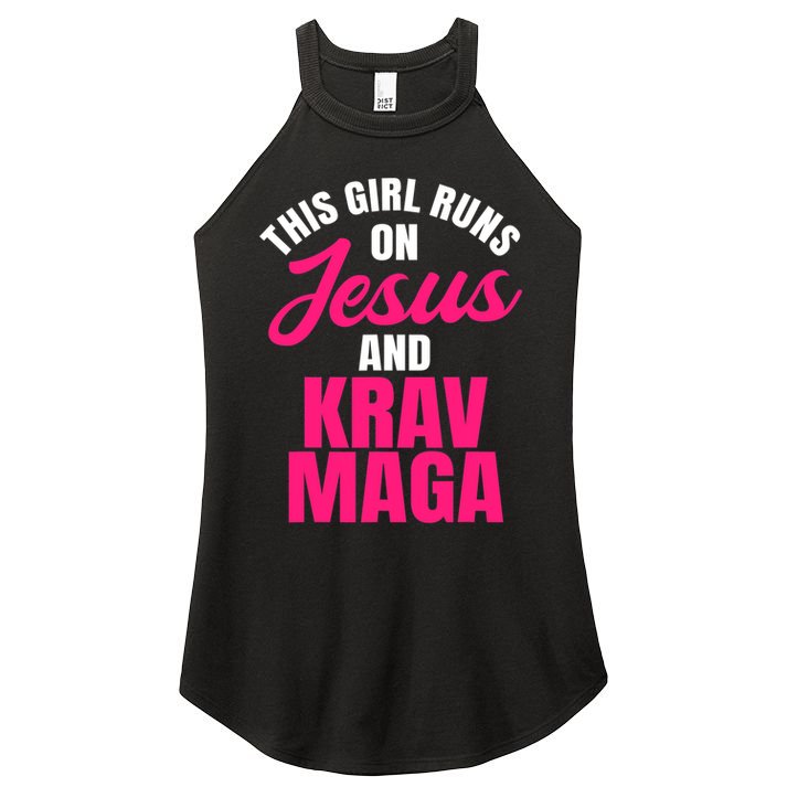 Krav Maga Run On Jesus MMA Self Defense Contact Combat Women's Perfect Tri Rocker Tank