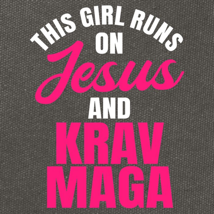 Krav Maga Run On Jesus MMA Self Defense Contact Combat Cotton Canvas Backpack