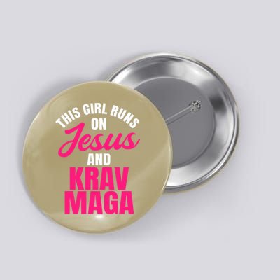 Krav Maga Run On Jesus MMA Self Defense Contact Combat Button