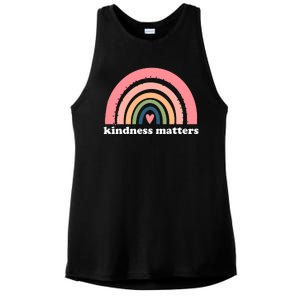 Kindness Matters Rainbow Heart Ladies PosiCharge Tri-Blend Wicking Tank