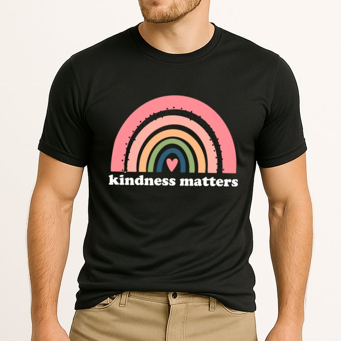 Kindness Matters Rainbow Heart Performance Shirt