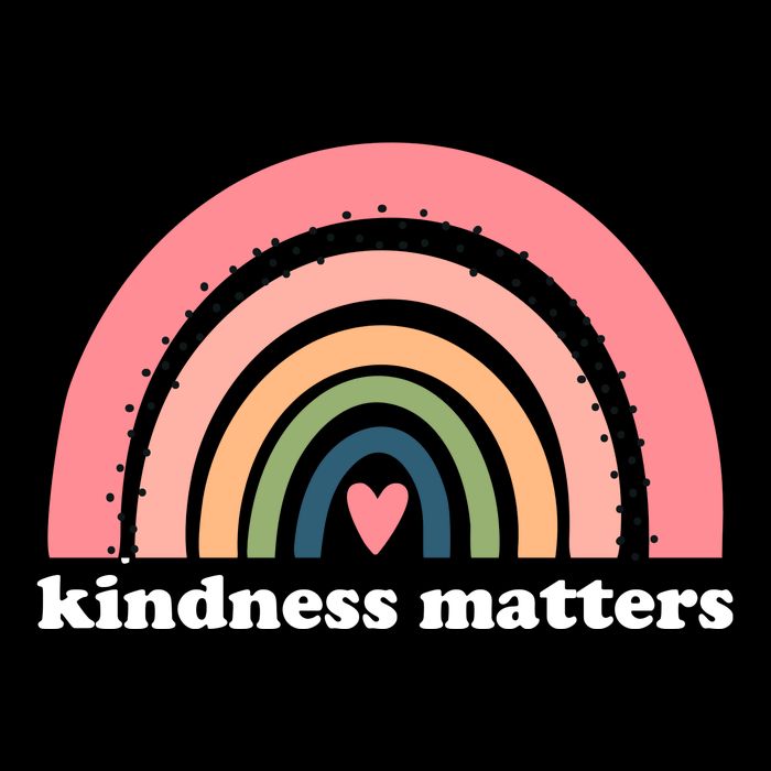 Kindness Matters Rainbow Heart Performance Shirt