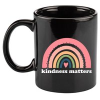 Kindness Matters Rainbow Heart 11oz C Handle Ceramic Mug