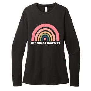 Kindness Matters Rainbow Heart Womens CVC Long Sleeve Shirt