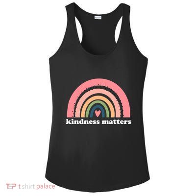Kindness Matters Rainbow Heart Ladies PosiCharge Competitor Racerback Tank