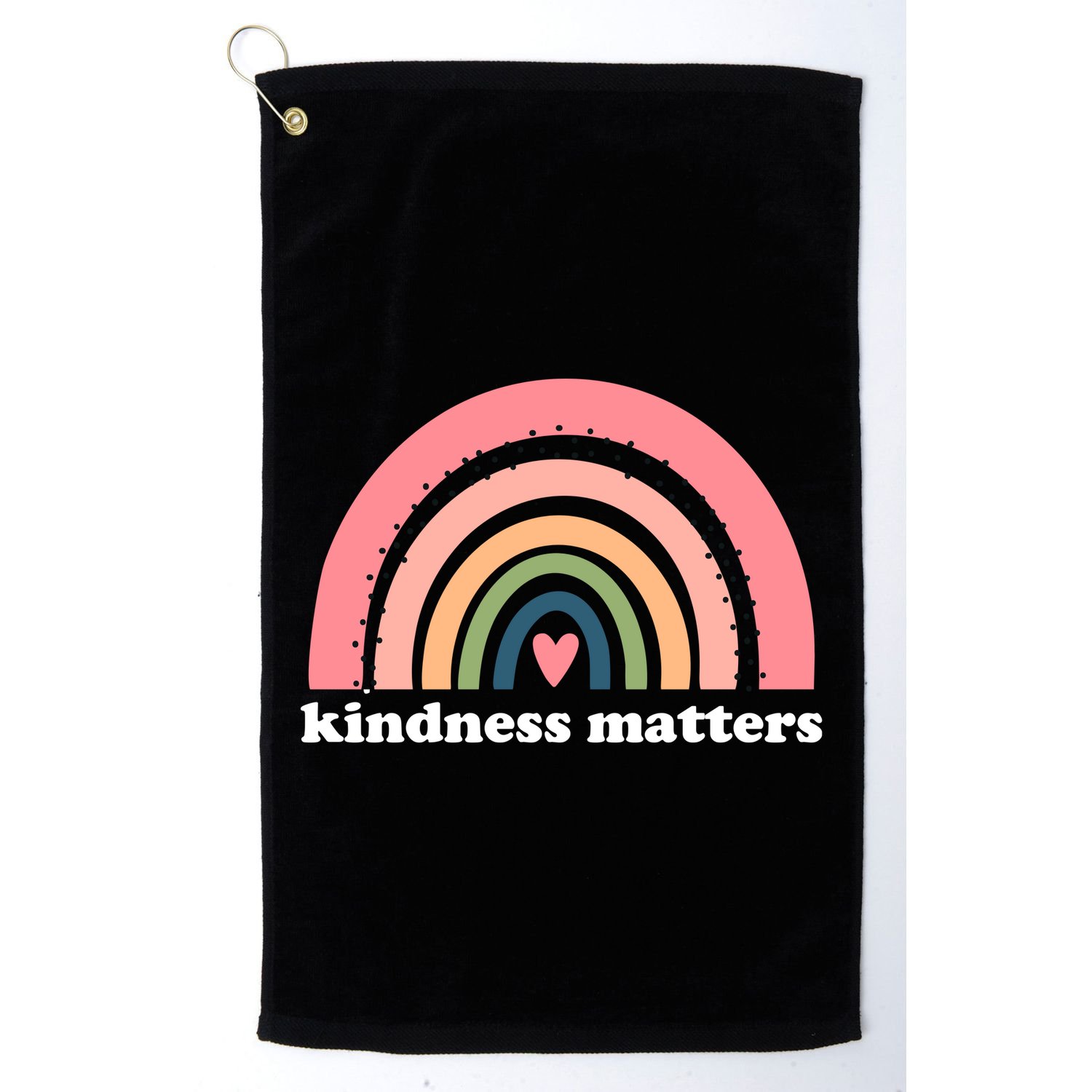 Kindness Matters Rainbow Heart Golf Towel