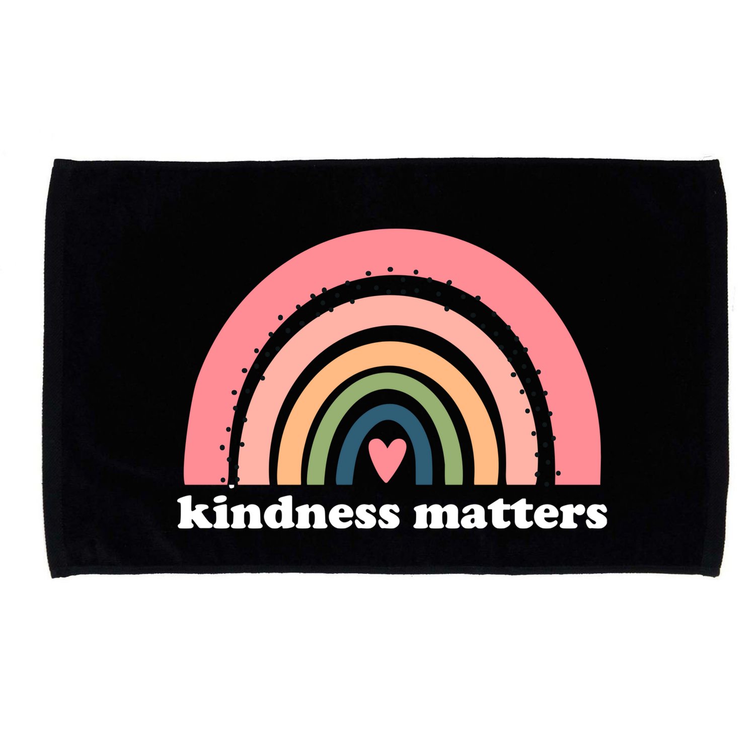 Kindness Matters Rainbow Heart Microfiber Hand Towel
