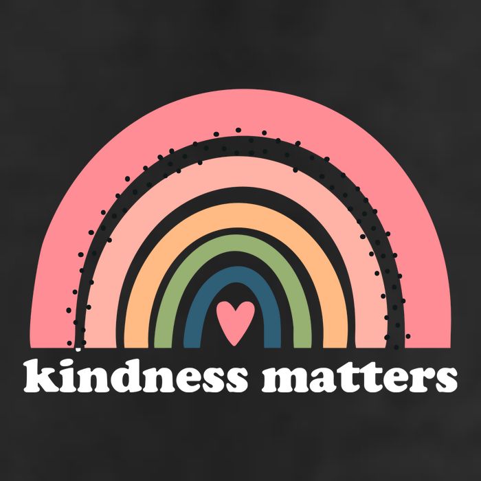 Kindness Matters Rainbow Heart Microfiber Hand Towel