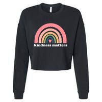 Kindness Matters Rainbow Heart Cropped Pullover Crew