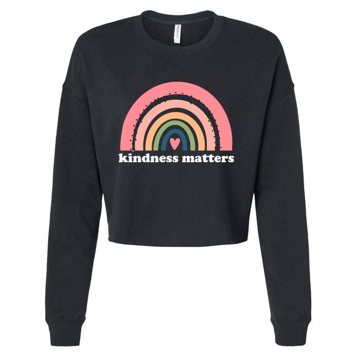 Kindness Matters Rainbow Heart Cropped Pullover Crew
