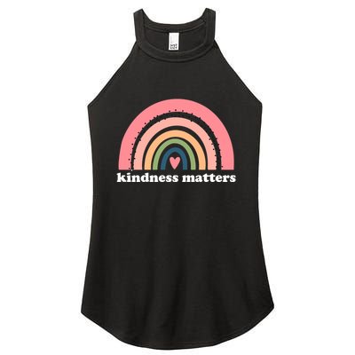 Kindness Matters Rainbow Heart Women's Perfect Tri Rocker Tank