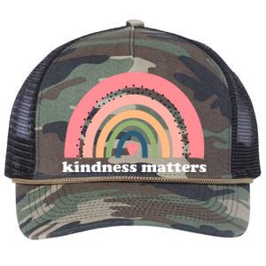 Kindness Matters Rainbow Heart Retro Rope Trucker Hat Cap