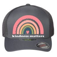 Kindness Matters Rainbow Heart Flexfit Unipanel Trucker Cap