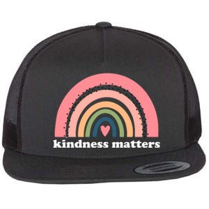 Kindness Matters Rainbow Heart Flat Bill Trucker Hat