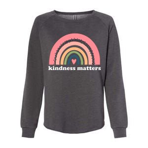 Kindness Matters Rainbow Heart Womens California Wash Sweatshirt