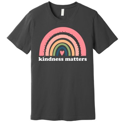 Kindness Matters Rainbow Heart Premium T-Shirt