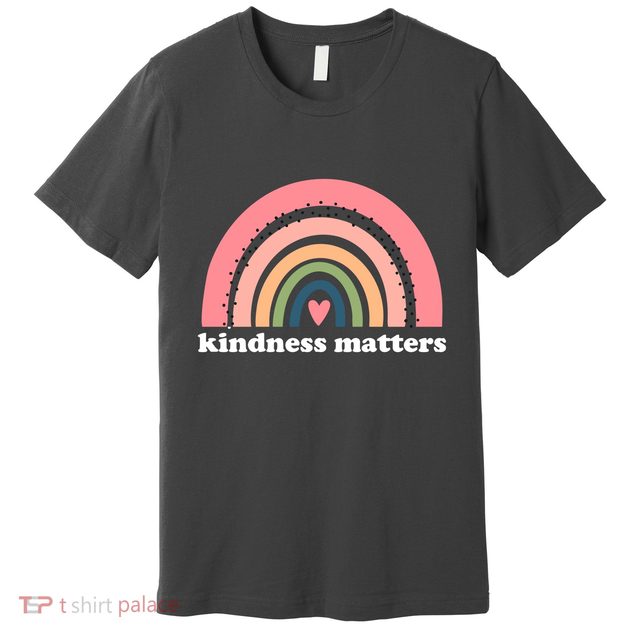 Kindness Matters Rainbow Heart Premium T-Shirt