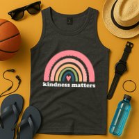 Kindness Matters Rainbow Heart Tank Top