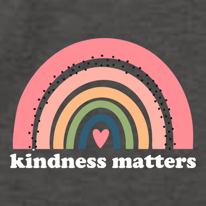 Kindness Matters Rainbow Heart Vector Backpack