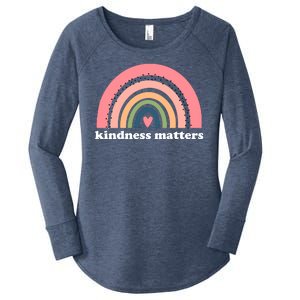 Kindness Matters Rainbow Heart Women's Perfect Tri Tunic Long Sleeve Shirt