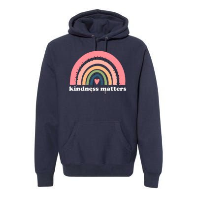 Kindness Matters Rainbow Heart Premium Hoodie