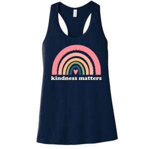 Kindness Matters Rainbow Heart Women's Racerback Tank