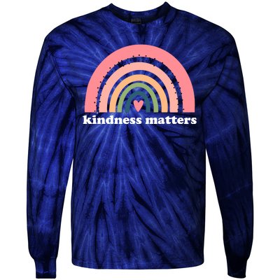 Kindness Matters Rainbow Heart Tie-Dye Long Sleeve Shirt