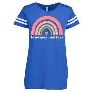 Kindness Matters Rainbow Heart Enza Ladies Jersey Football T-Shirt