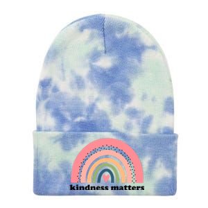 Kindness Matters Rainbow Heart Tie Dye 12in Knit Beanie