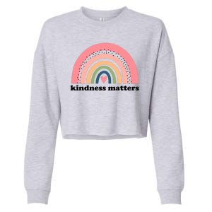 Kindness Matters Rainbow Heart Cropped Pullover Crew