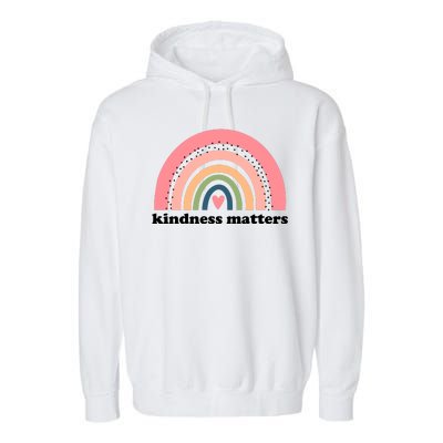 Kindness Matters Rainbow Heart Garment-Dyed Fleece Hoodie