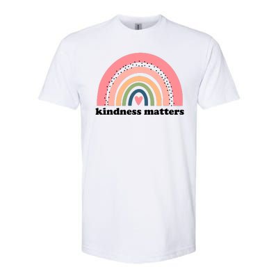 Kindness Matters Rainbow Heart Softstyle CVC T-Shirt