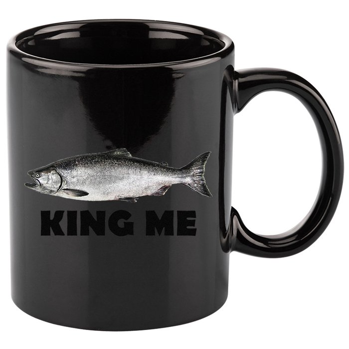 King Me Salmon Fishing 11oz C Handle Ceramic Mug