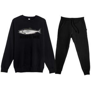 King Me Salmon Fishing Premium Crewneck Sweatsuit Set