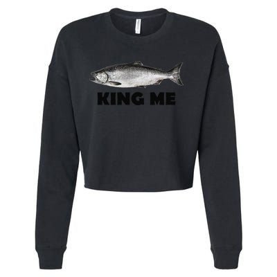 King Me Salmon Fishing Cropped Pullover Crew