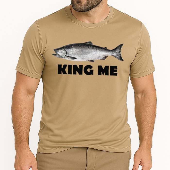 King Me Salmon Fishing Cooling Performance Crew T-Shirt