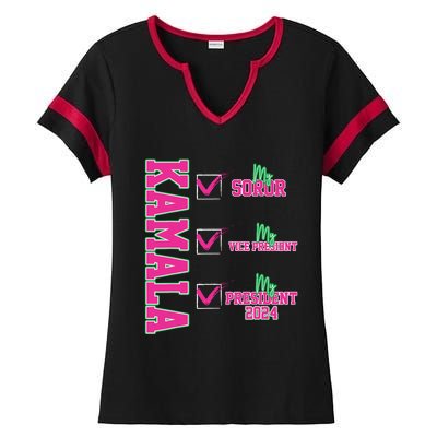 Kamala My Soror My President Kamala Harris 2024 President Ladies Halftime Notch Neck Tee