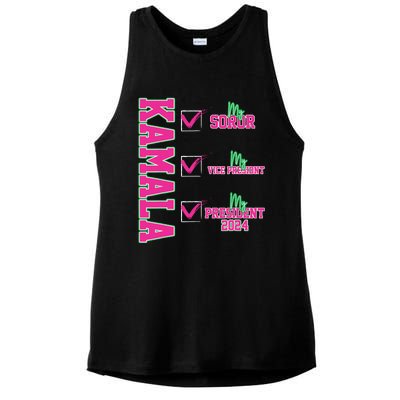 Kamala My Soror My President Kamala Harris 2024 President Ladies PosiCharge Tri-Blend Wicking Tank